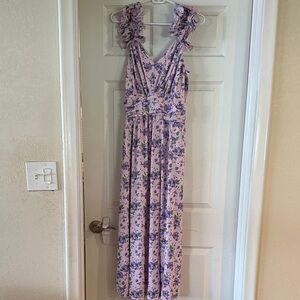 Grace Karin Purple Floral Maxi Dress
